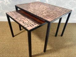 Tables gigognes en cuivre par Herbert Hirche pour Rosenthal, Allemagne, années 1970