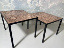 Tables gigognes en cuivre par Herbert Hirche pour Rosenthal, Allemagne, années 1970