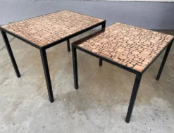 Tables gigognes en cuivre par Herbert Hirche pour Rosenthal, Allemagne, années 1970