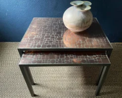 Tables gigognes en cuivre par Herbert Hirche pour Rosenthal, Allemagne, années 1970