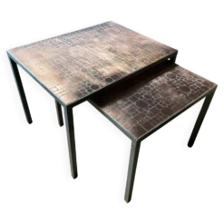 Tables gigognes en cuivre par Herbert Hirche pour Rosenthal, Allemagne, années 1970