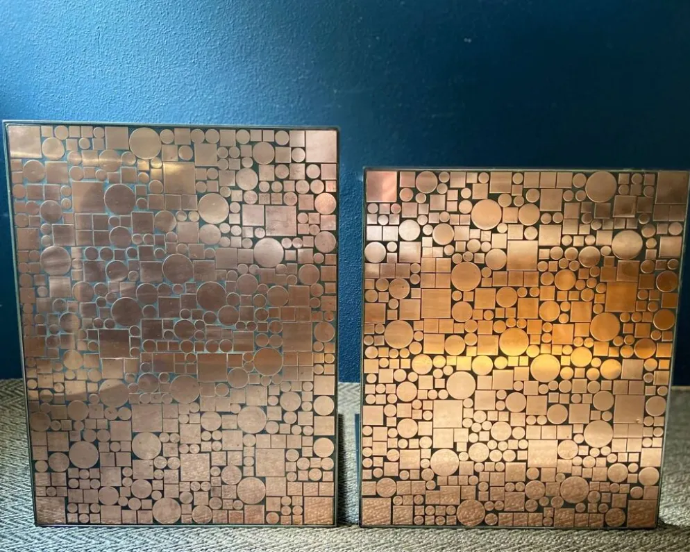 Tables gigognes en cuivre par Herbert Hirche pour Rosenthal, Allemagne, années 1970