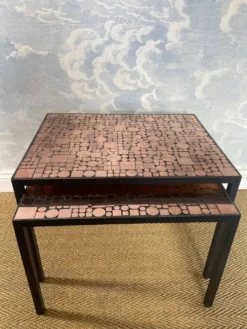 Tables gigognes en cuivre par Herbert Hirche pour Rosenthal, Allemagne, années 1970