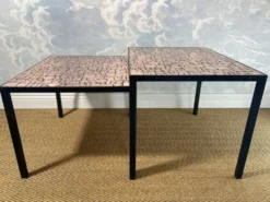 Tables gigognes en cuivre par Herbert Hirche pour Rosenthal, Allemagne, années 1970