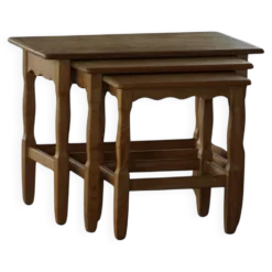Tables gigognes en Oak, fabriquées par un ébéniste danois, modernité du milieu du siècle dernier, années 1960
