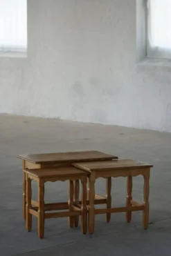 Tables gigognes en Oak, fabriquées par un ébéniste danois, modernité du milieu du siècle dernier, années 1960