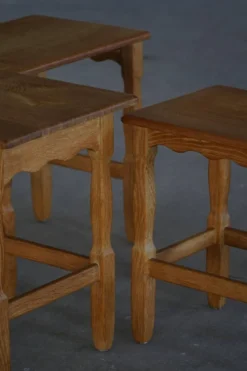 Tables gigognes en Oak, fabriquées par un ébéniste danois, modernité du milieu du siècle dernier, années 1960