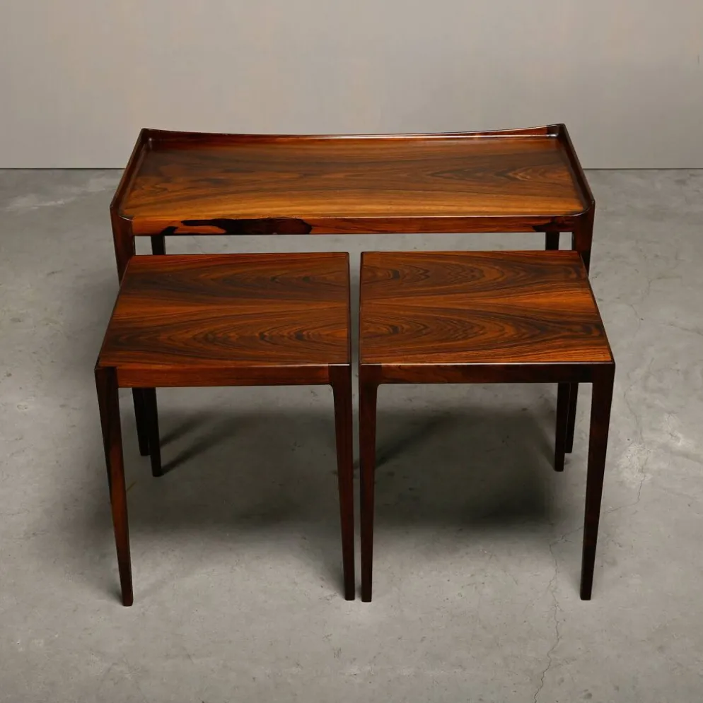 Tables gigognes en palissandre Kurt Østervig modèle 223 pour Jason Møbler, Danemark