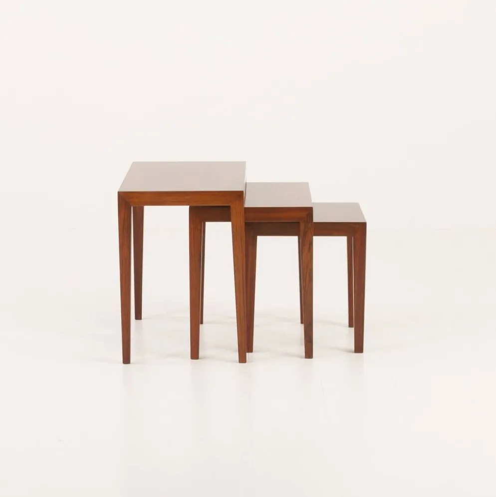 Tables gigognes en palissandre Severin Hansen, Haslev, Danemark, années 1960. Lot de 3