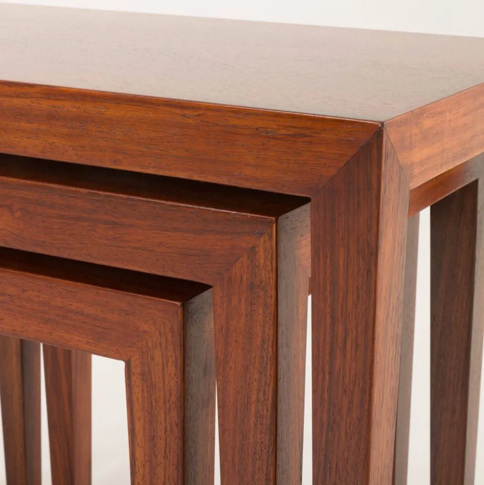 Tables gigognes en palissandre Severin Hansen, Haslev, Danemark, années 1960. Lot de 3
