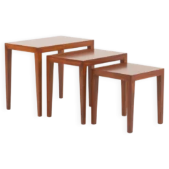 Tables gigognes en palissandre Severin Hansen, Haslev, Danemark, années 1960. Lot de 3