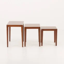Tables gigognes en palissandre Severin Hansen, Haslev, Danemark, années 1960. Lot de 3
