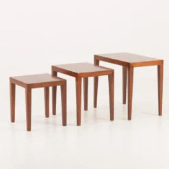 Tables gigognes en palissandre Severin Hansen, Haslev, Danemark, années 1960. Lot de 3