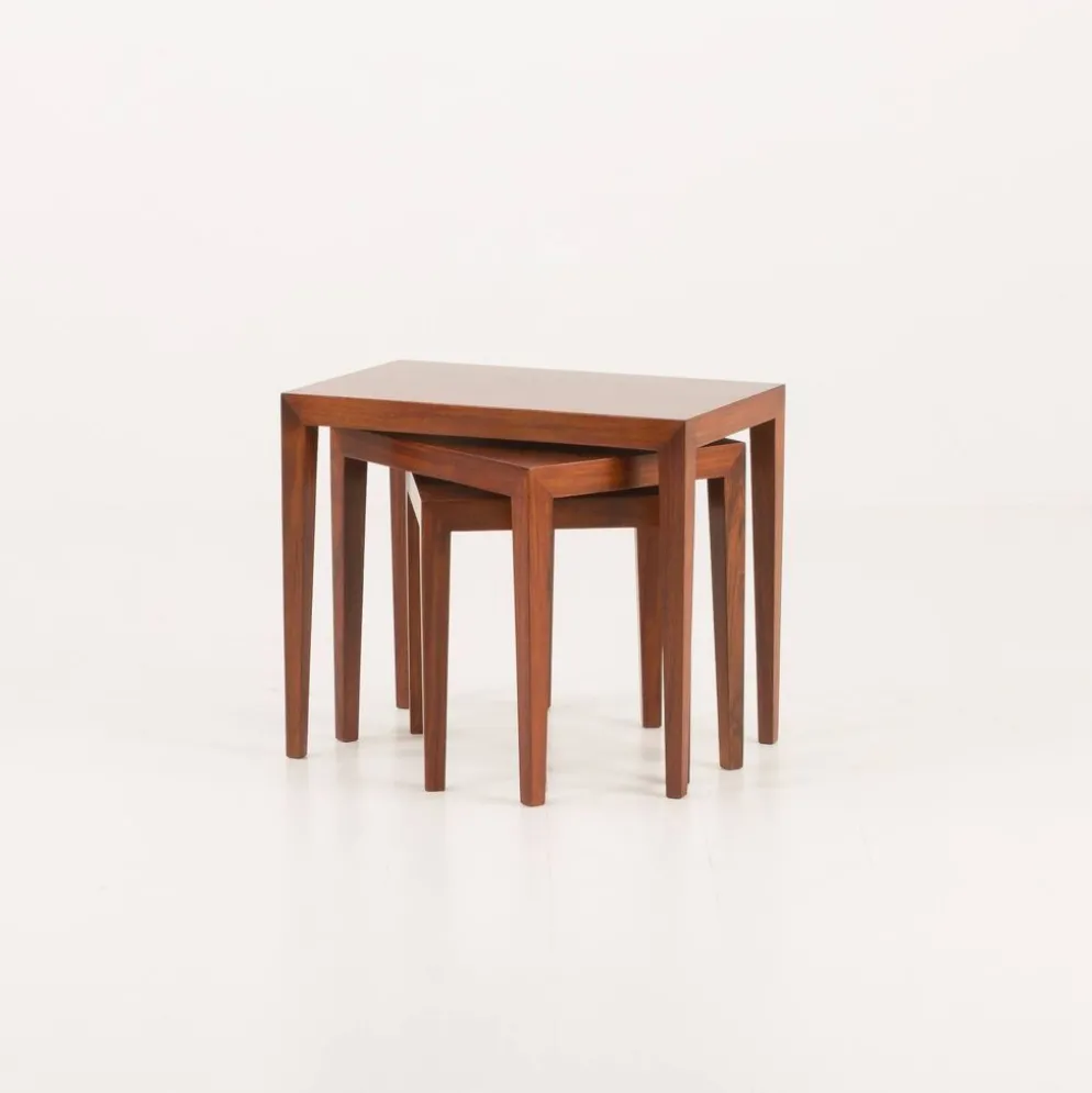 Tables gigognes en palissandre Severin Hansen, Haslev, Danemark, années 1960. Lot de 3