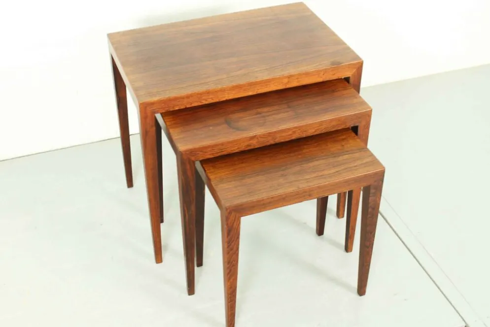 Tables gigognes en palissandre par bovenkamp Severin Hansen modèle 163 , 1960