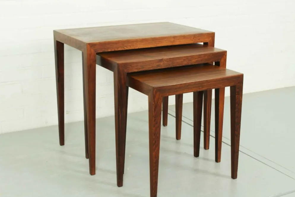 Tables gigognes en palissandre par bovenkamp Severin Hansen modèle 163 , 1960
