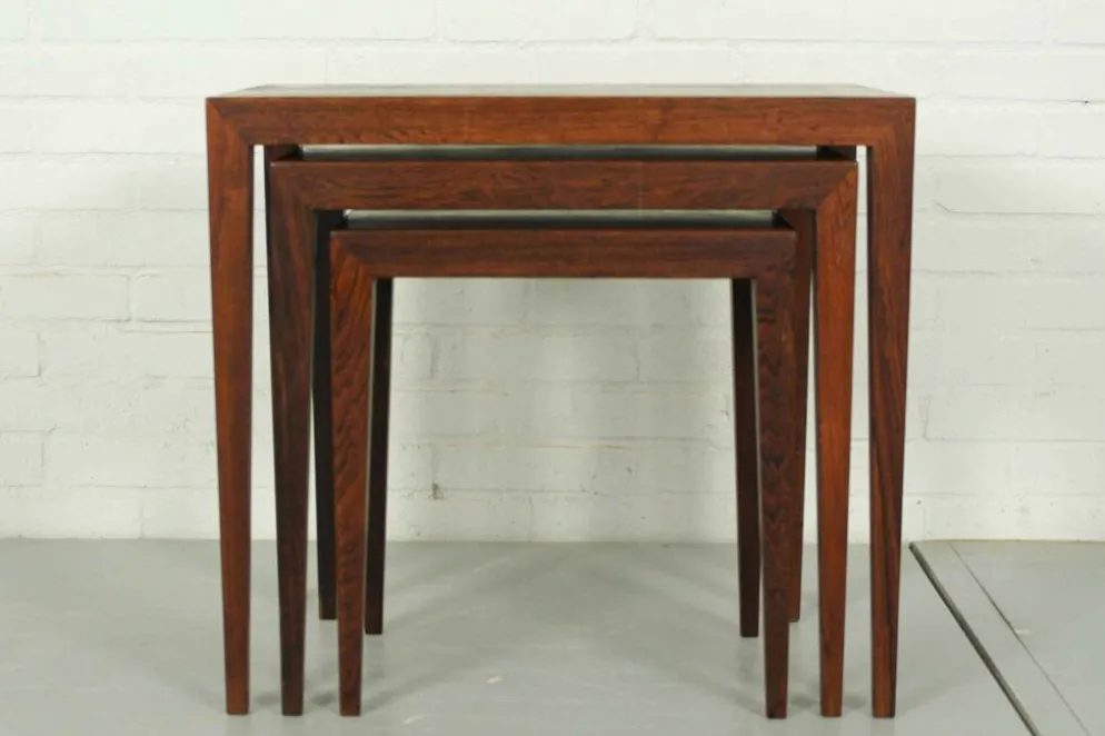 Tables gigognes en palissandre par bovenkamp Severin Hansen modèle 163 , 1960