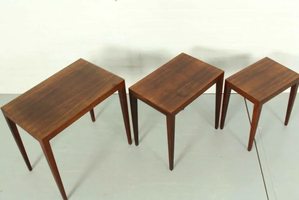 Tables gigognes en palissandre par bovenkamp Severin Hansen modèle 163 , 1960