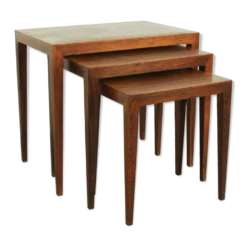 Tables gigognes en palissandre par bovenkamp Severin Hansen modèle 163 , 1960