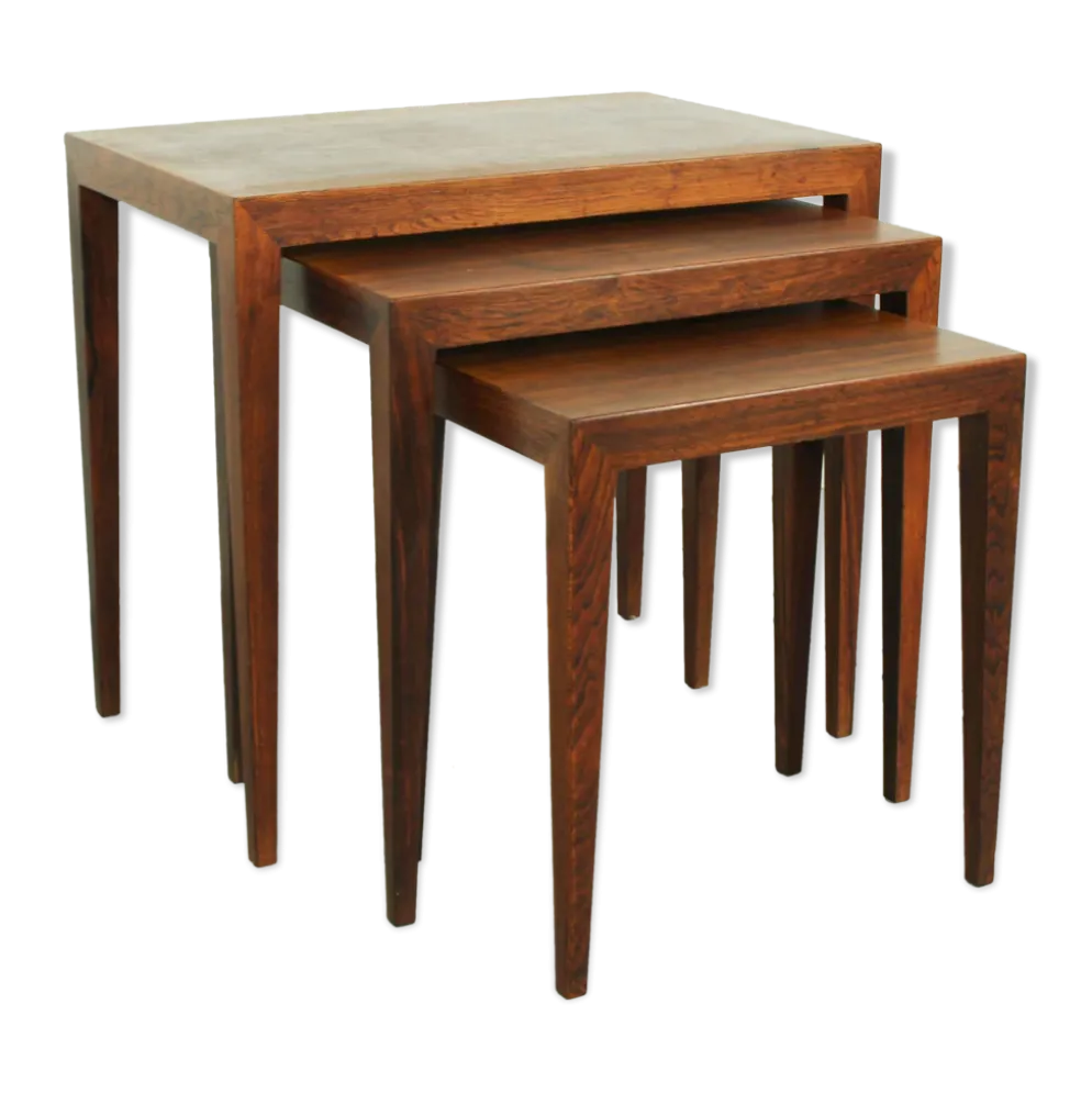 Tables gigognes en palissandre par bovenkamp Severin Hansen modèle 163 , 1960