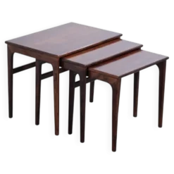 Tables gigognes en palissandre danois du milieu du siècle par Brdr. Furbo, années 1960.