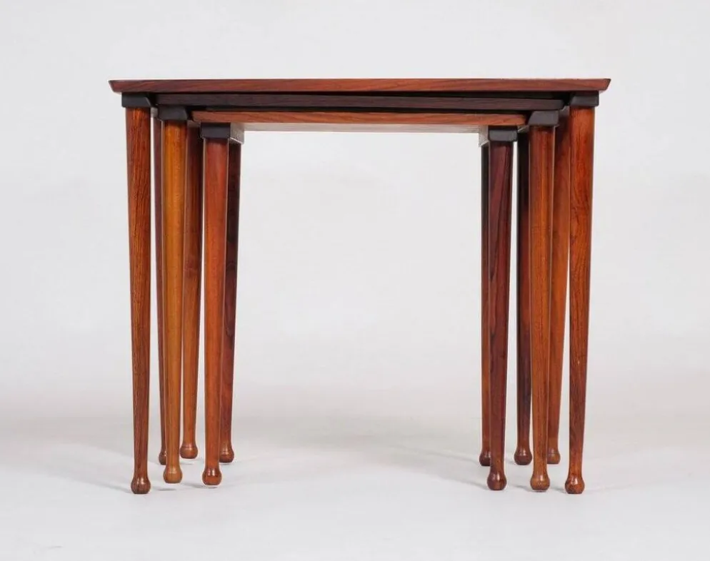 Tables Gigognes en Palissandre de Møbel Intarsia, Danemark, 1960s, Set de 3