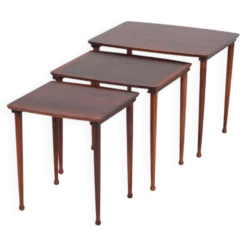 Tables Gigognes en Palissandre de Møbel Intarsia, Danemark, 1960s, Set de 3