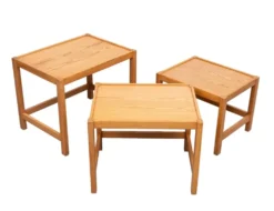 Tables gigognes en pin massif Design Kurt Østervig années 1960 Danemark