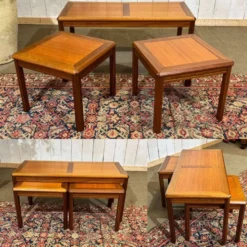 3 tables gigognes en teck, années 1970