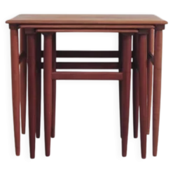 3 tables gigognes en teck, Danemark 1960