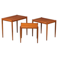 Tables Gigognes en Teck, Danemark, 1960s, Set de 3