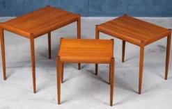 Tables Gigognes en Teck, Danemark, 1960s, Set de 3
