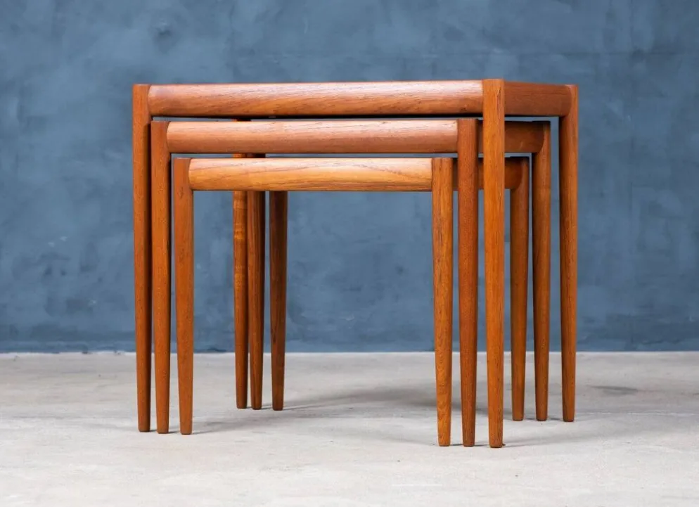 Tables Gigognes en Teck, Danemark, 1960s, Set de 3