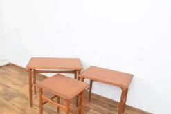 Tables gigognes en teck danois des années 50, ensemble de 3