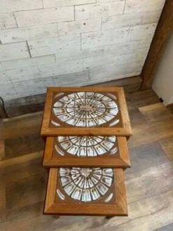 Tables gigognes en teck danois vintage de Mobelfabrikken Toften, années 1960.