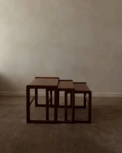 Tables gigognes en teck - ensemble de 3 - Arne Hovmand-Olsen pour Mogens Kold