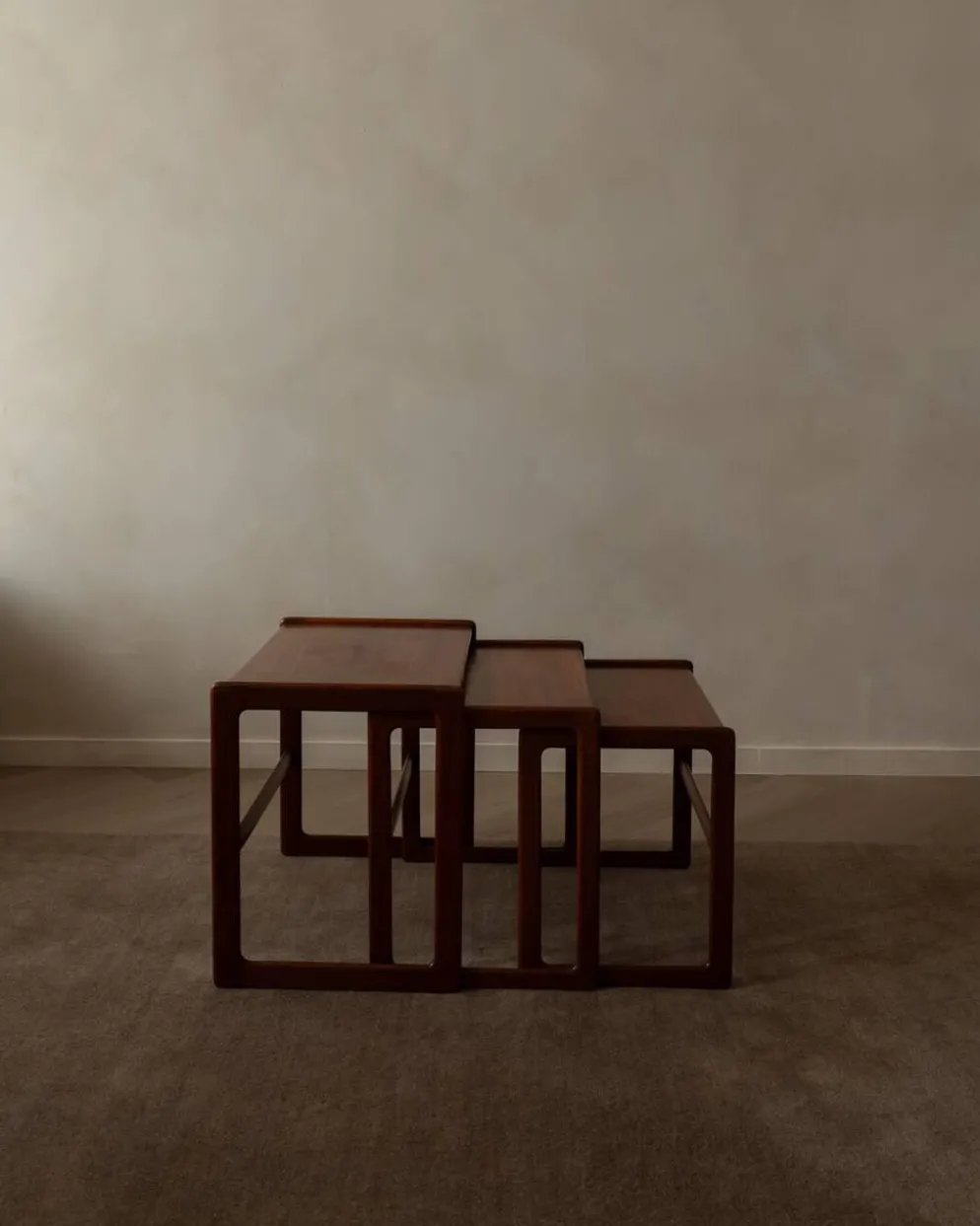 Tables gigognes en teck - ensemble de 3 - Arne Hovmand-Olsen pour Mogens Kold