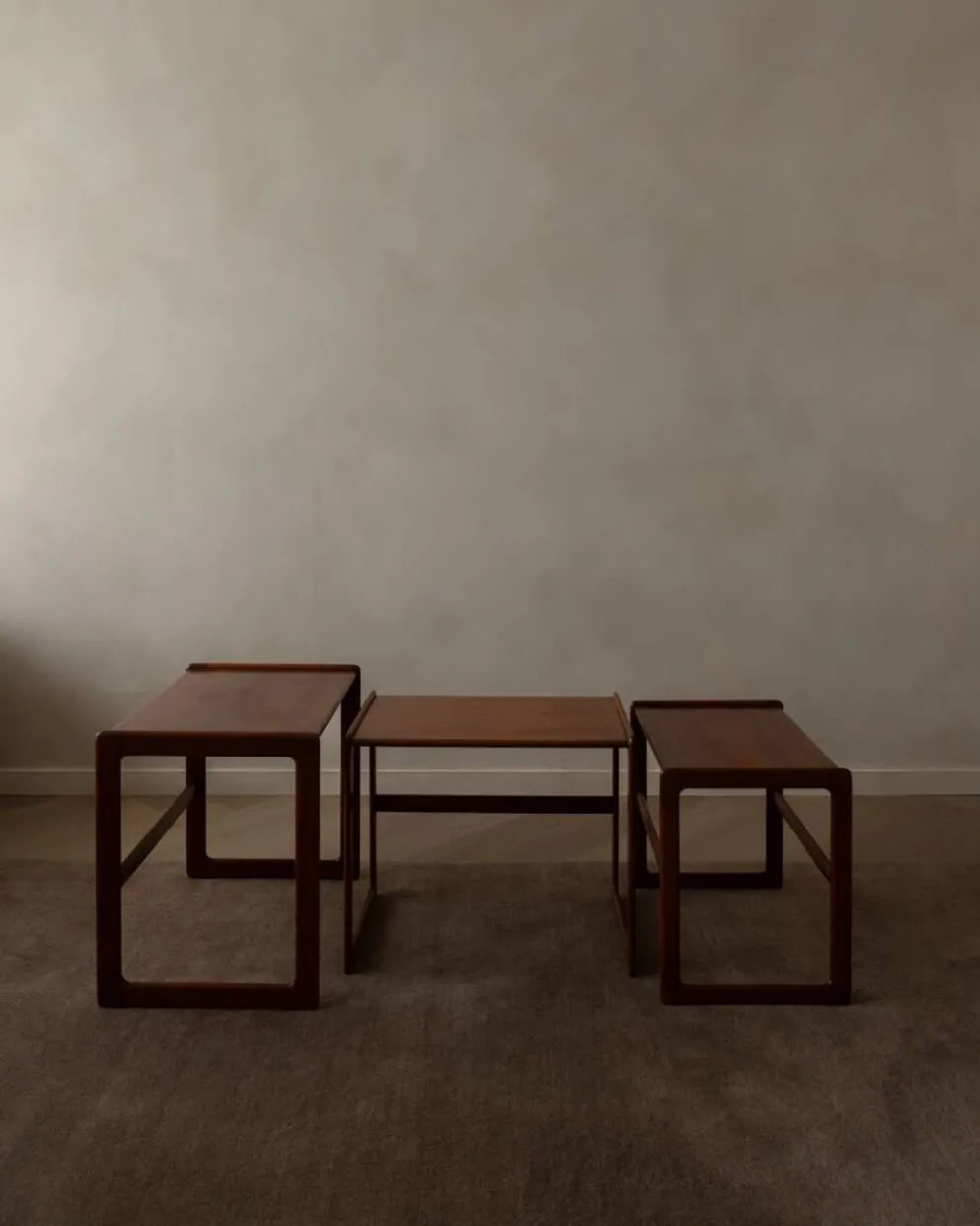 Tables gigognes en teck - ensemble de 3 - Arne Hovmand-Olsen pour Mogens Kold