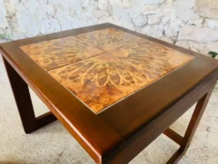 Tables gigognes en teck et céramique, scandinave , années 60
