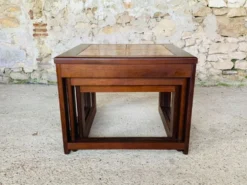 Tables gigognes en teck et céramique, scandinave , années 60
