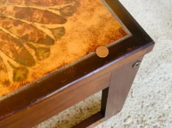 Tables gigognes en teck et céramique, scandinave , années 60