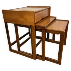 Tables gigognes en teck G Plan vintage | Années 1960 | Détail de tiroir rare | Britannique M
