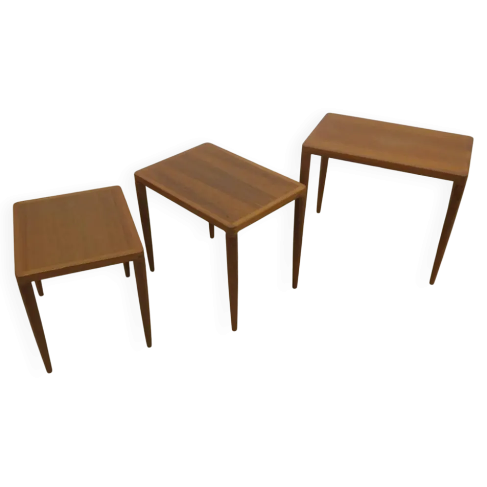 Tables gigognes en teck – H.W. Klein pour Bramin, Danemark 1960 | Mid-Century