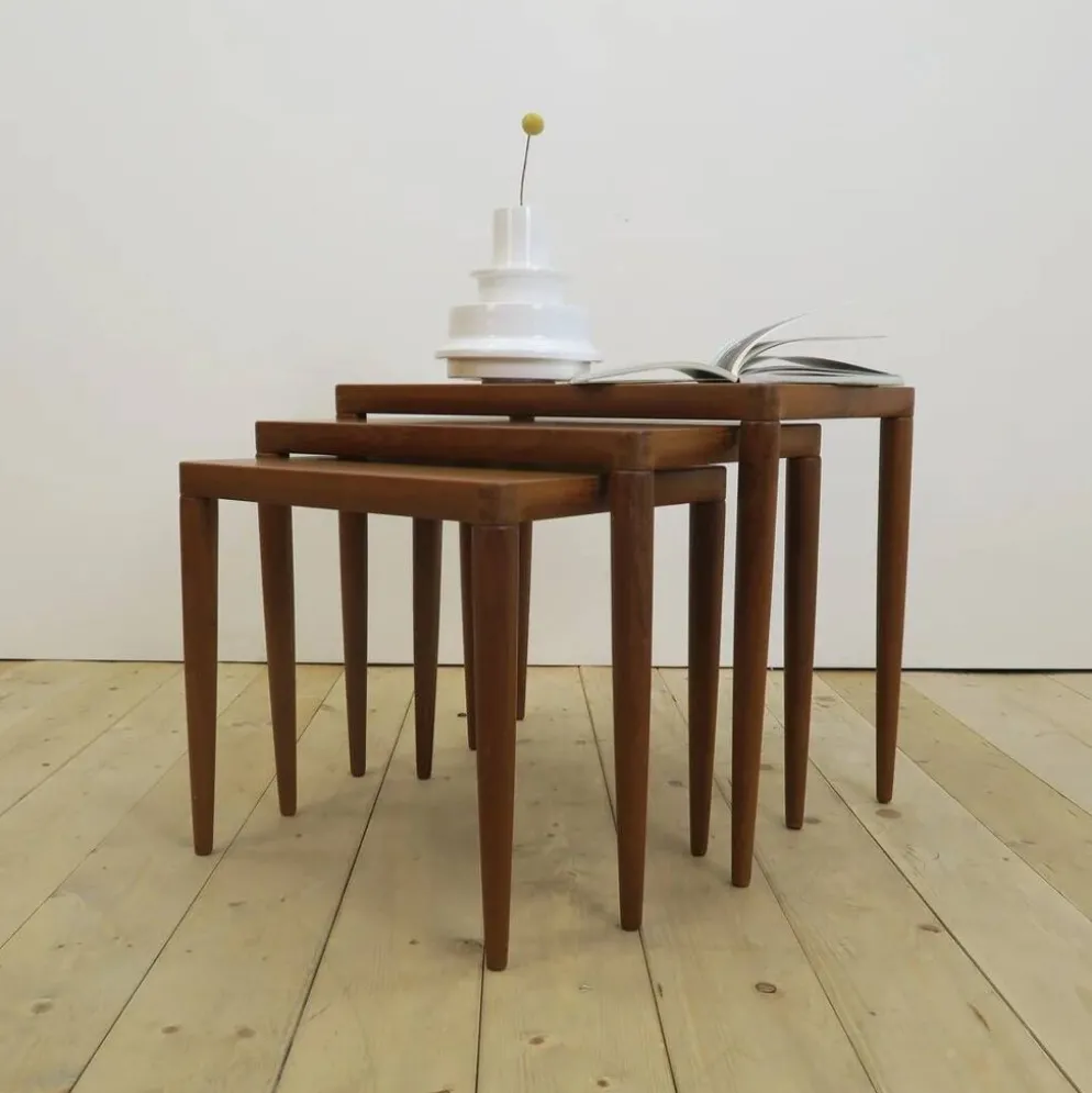 Tables gigognes en teck – H.W. Klein pour Bramin, Danemark 1960 | Mid-Century