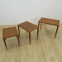 Tables gigognes en teck – H.W. Klein pour Bramin, Danemark 1960 | Mid-Century