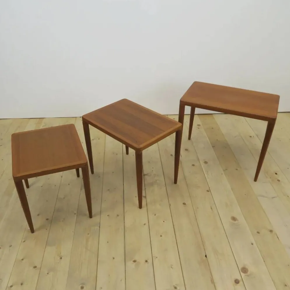 Tables gigognes en teck – H.W. Klein pour Bramin, Danemark 1960 | Mid-Century