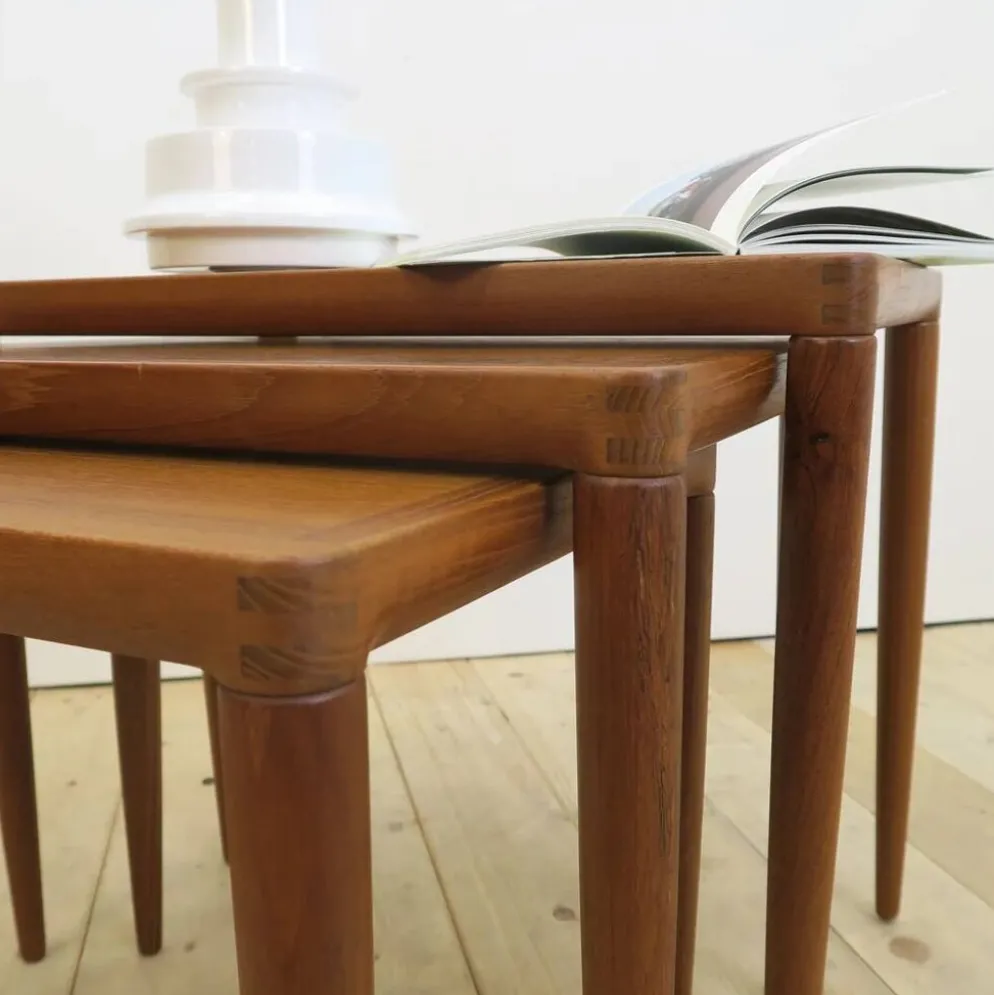 Tables gigognes en teck – H.W. Klein pour Bramin, Danemark 1960 | Mid-Century