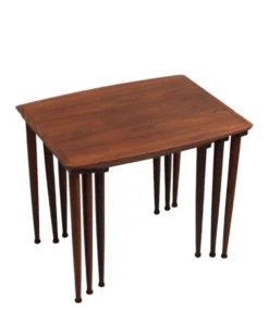 Tables gigognes en teck ×3, J. Aakjær Jørgensen, Danemark années 60