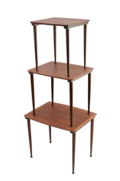 Tables gigognes en teck ×3, J. Aakjær Jørgensen, Danemark années 60
