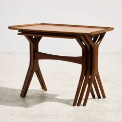 Tables gigognes en teck par Johannes Andersen pour CFC Silkeborg, ensemble de 3